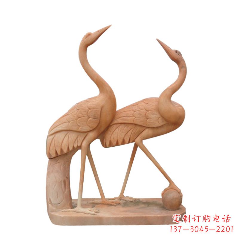 益阳汉白玉花仙鹤雕塑,是来自中领雕塑的一件精…