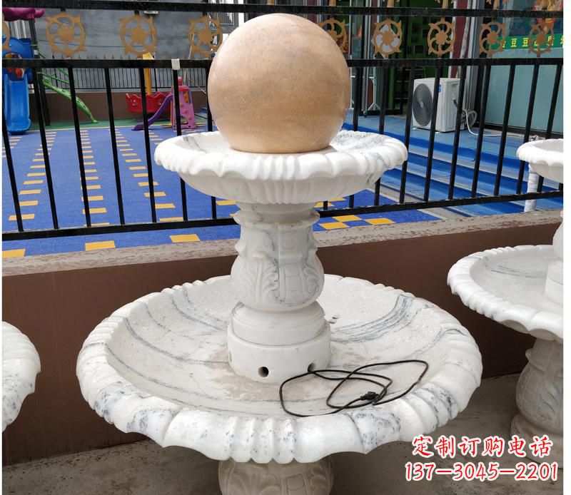 益阳汉白玉小型风水球雕塑