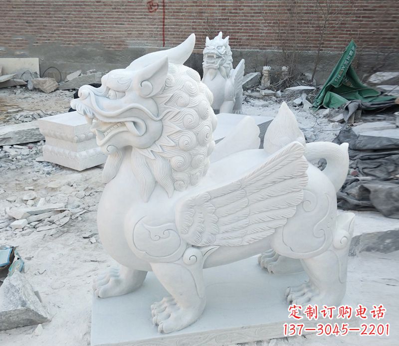 益阳品质卓越的汉白玉独角兽雕塑