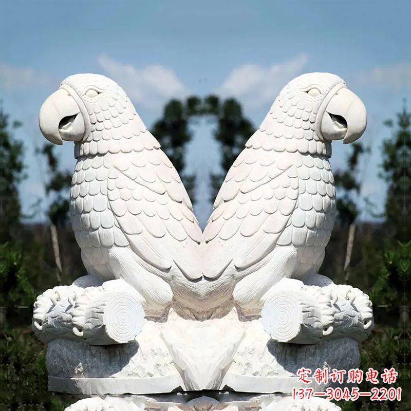 益阳汉白玉鹦鹉石雕,令你赏心悦目