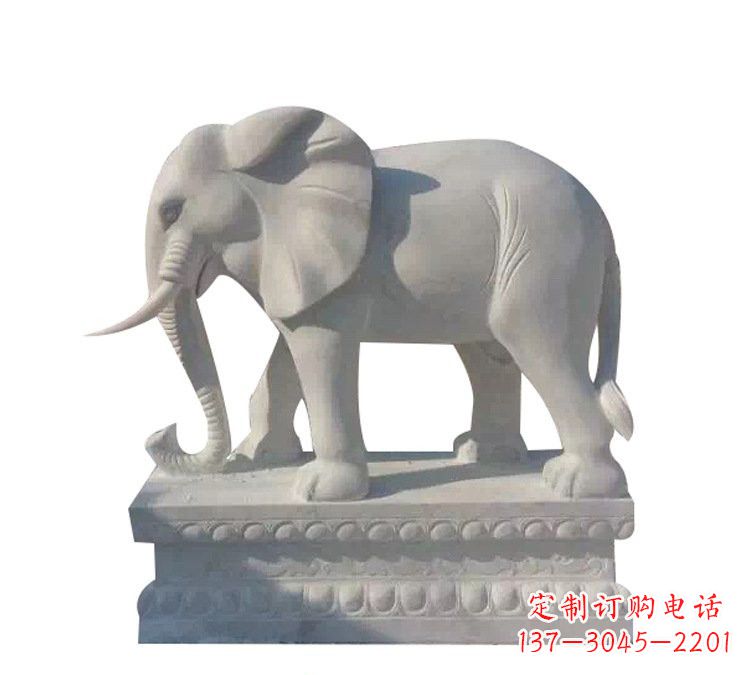 益阳精美绝伦的汉白玉大象雕塑