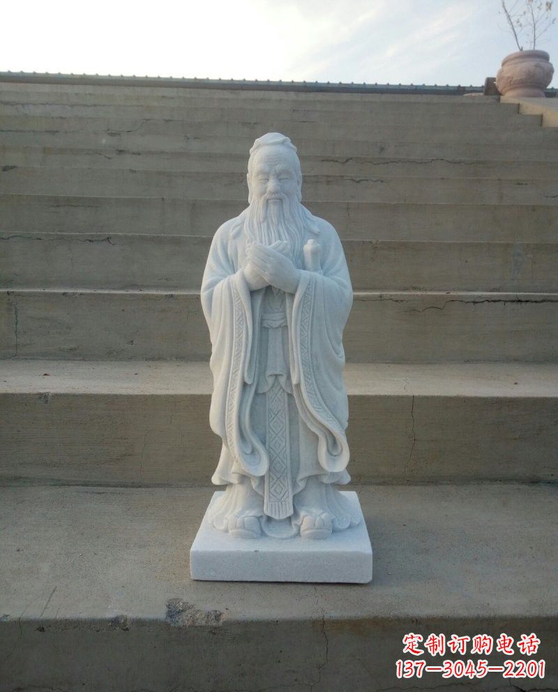 益阳汉白玉孔子石雕,雕刻传承千百年文明