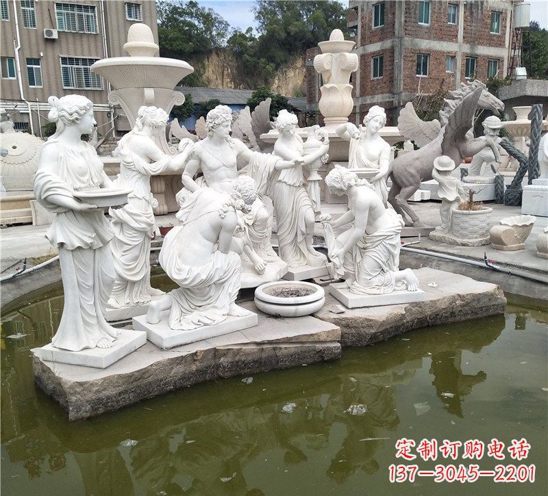益阳精美绝伦,众宁芙侍奉阿波罗雕塑