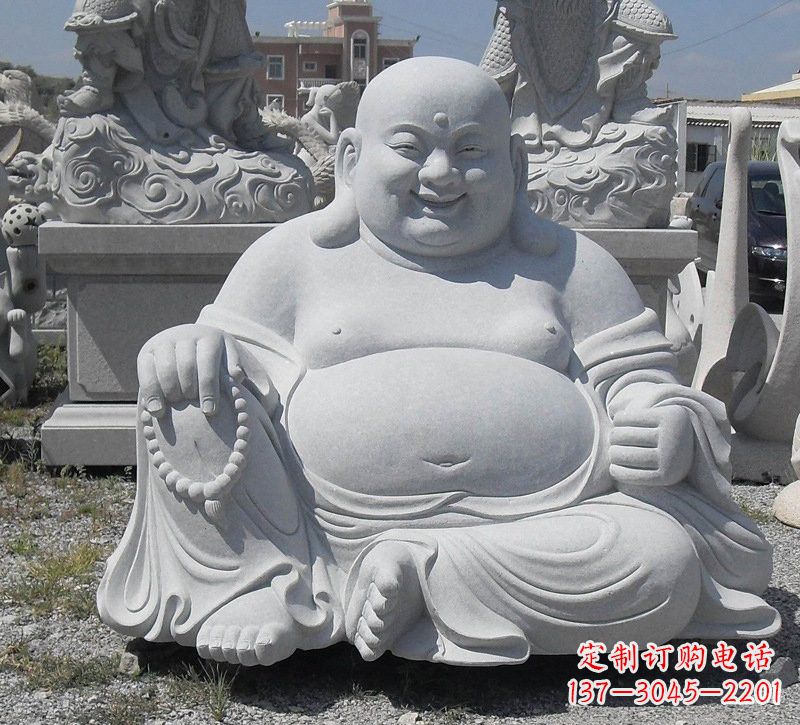 益阳精美高雅的汉白玉弥勒佛雕像