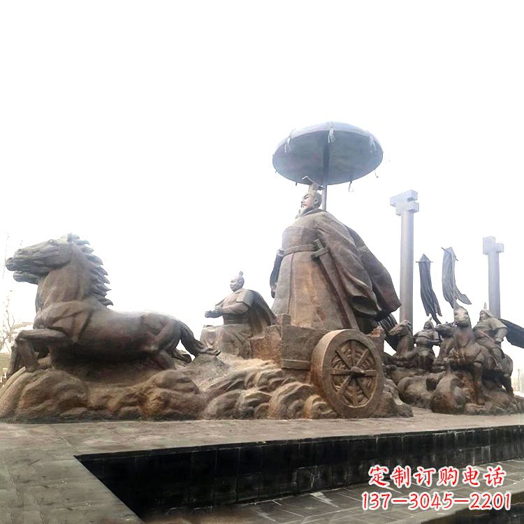 益阳中国历史传奇汉武帝铜雕塑