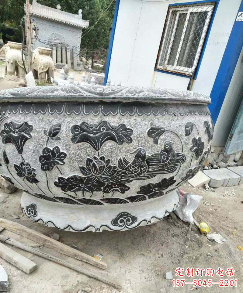 益阳荷花石雕水缸,给你安静的空间