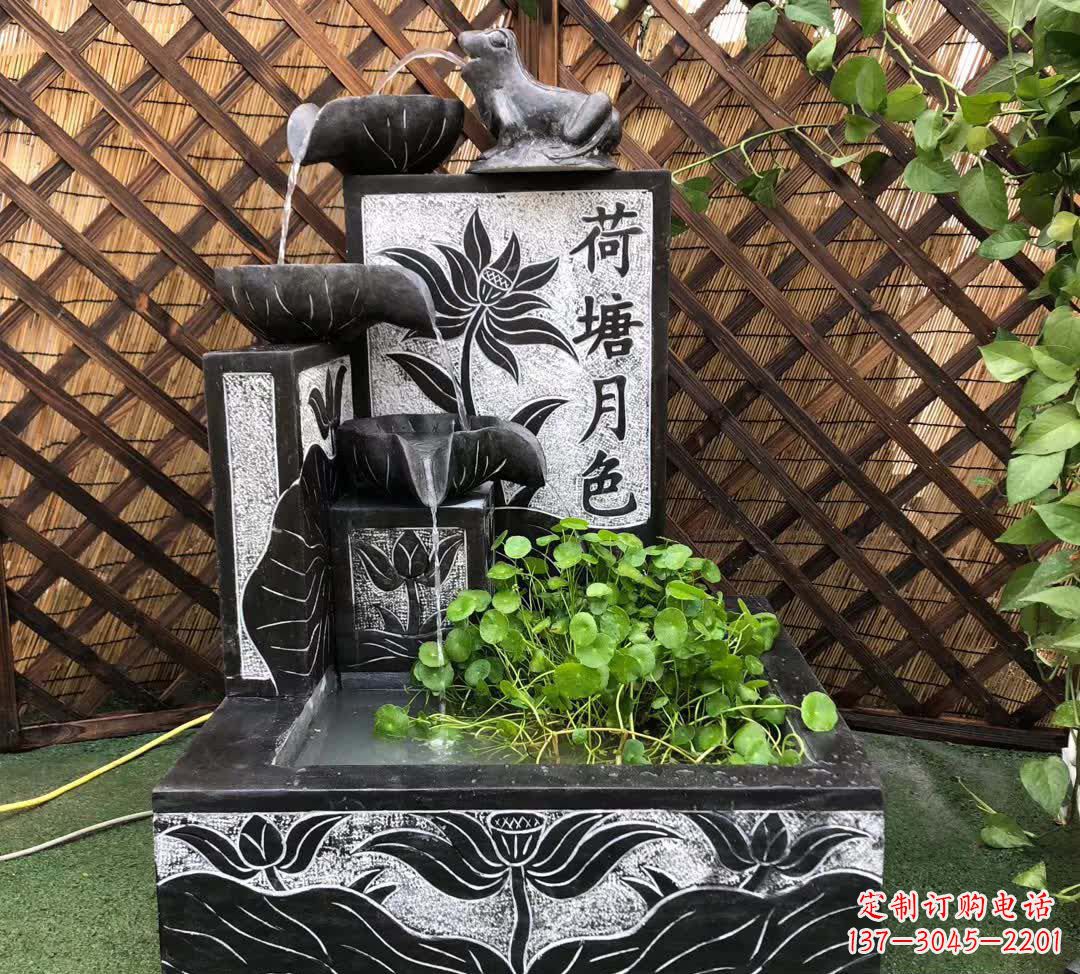 益阳荷塘月色景观石雕喷水池