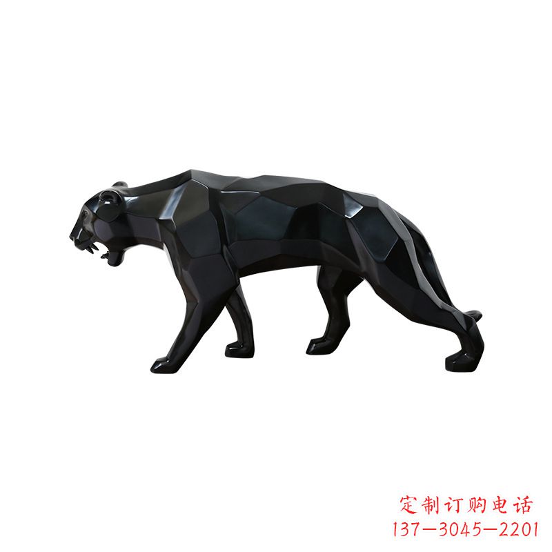 益阳黑色魅力,豹子玻璃钢雕塑