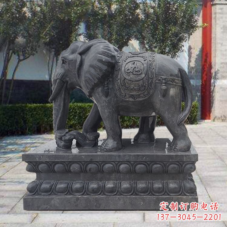 益阳黑色大象石雕,独特雕塑制作享受
