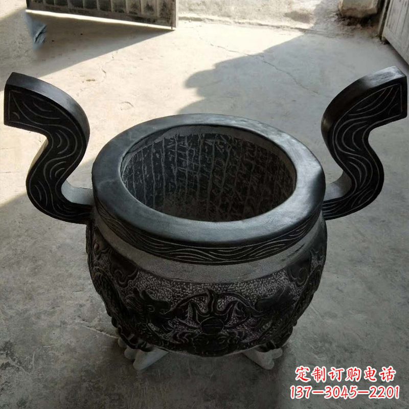 益阳中领雕塑:非凡的黑色石头香炉雕塑