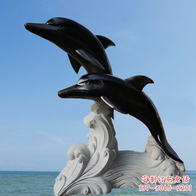 益阳黑曜石海豚石雕,让您的家园更加精美