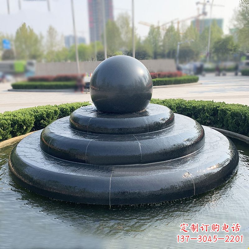益阳黑曜石风水球:精美雕塑装点繁华都市