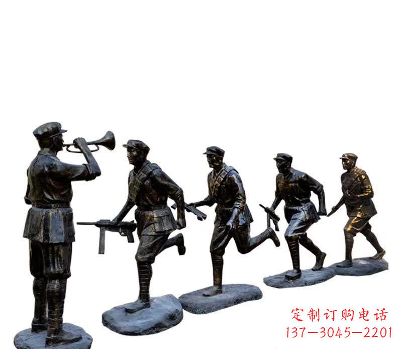 益阳传承红色精神,红军铜雕震撼人心