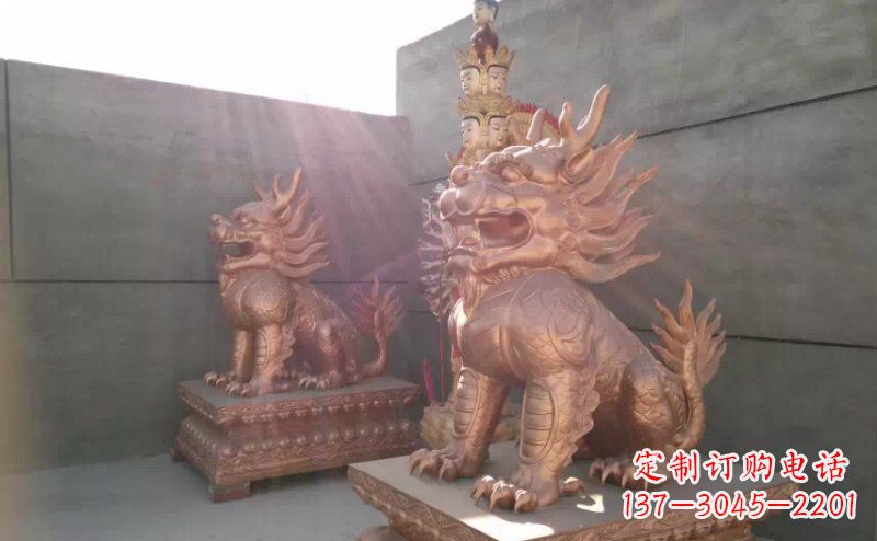 益阳红铜麒麟古代神兽铜雕