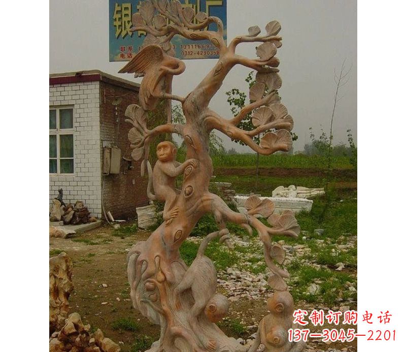 益阳优雅灵动的猴子石雕