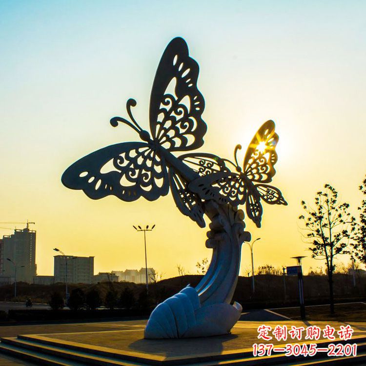 益阳铸造不锈钢蝴蝶雕塑