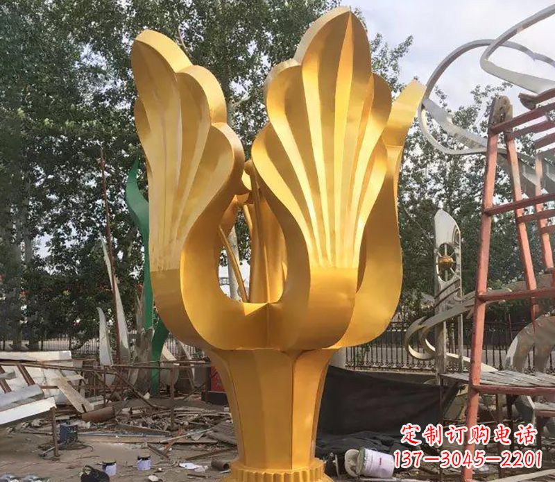 益阳户外不锈钢紫荆花雕塑