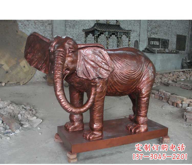 益阳户外大象动物铜雕塑