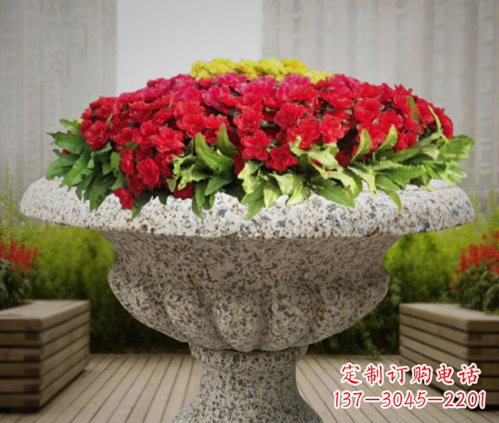 益阳花岗岩花盆小区石雕 (3)