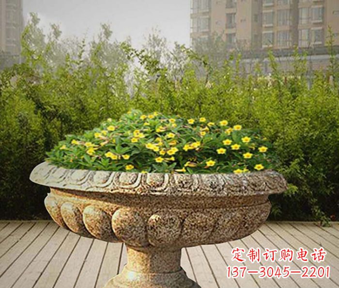 益阳花岗岩花盆小区石雕