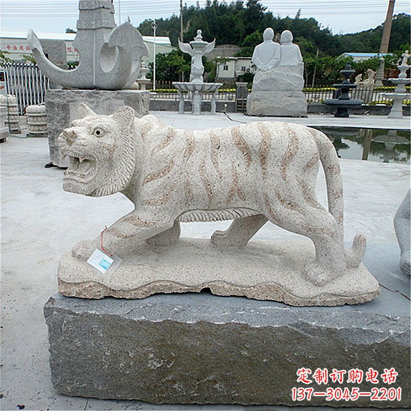 益阳花岗岩老虎石雕,精美细节精雕细琢