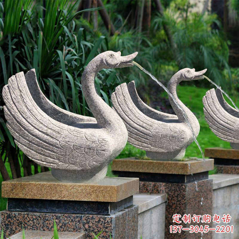 益阳尊贵的花岗岩天鹅喷水雕塑