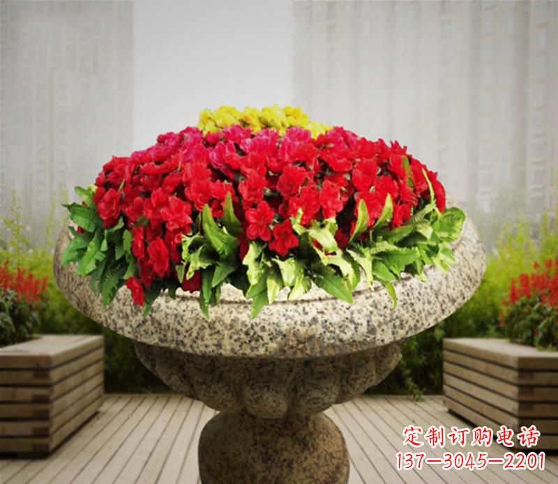益阳花岗岩小区景观花盆雕塑