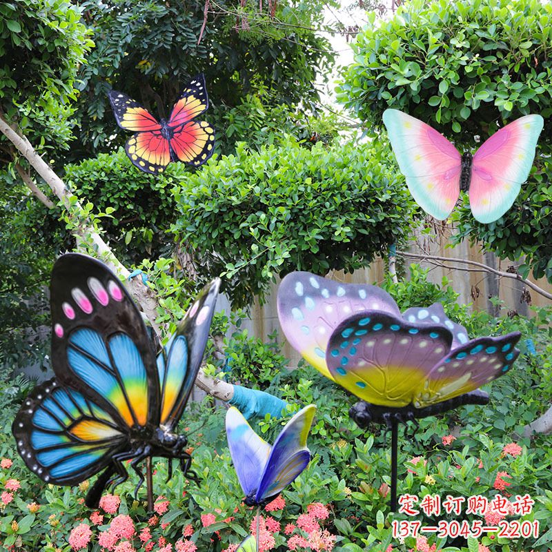 益阳花园玻璃钢仿真蝴蝶雕塑