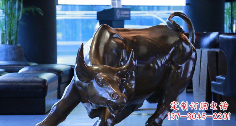 益阳华尔街牛招财铜雕——精美装点空间，招财进宝