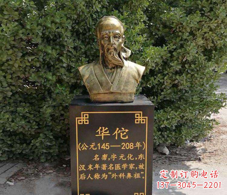 益阳华佗古代名人铜雕 (2)