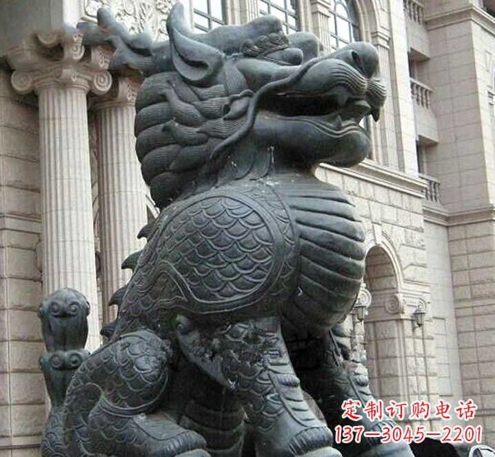 益阳富有神韵的煞铜麒麟雕塑