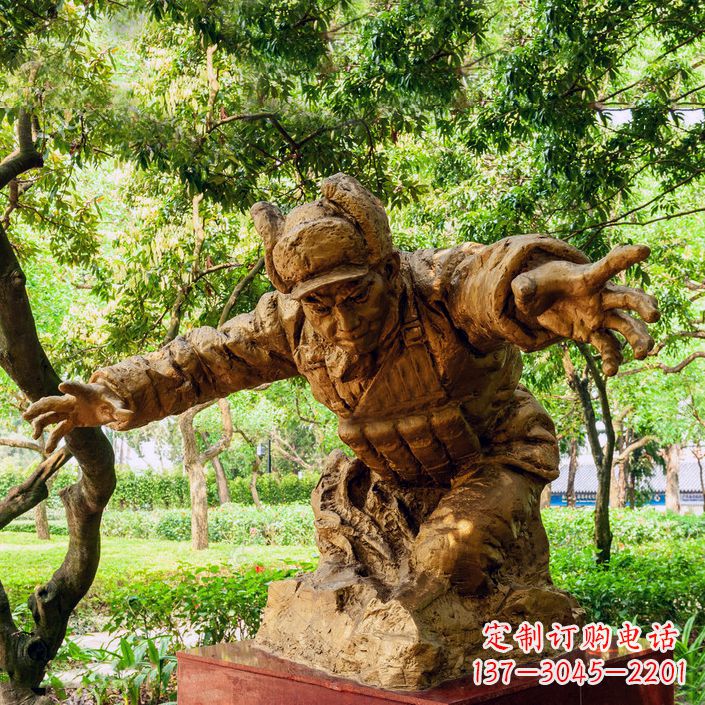 益阳中领雕塑:黄继光铜雕著名抗战英雄雕像