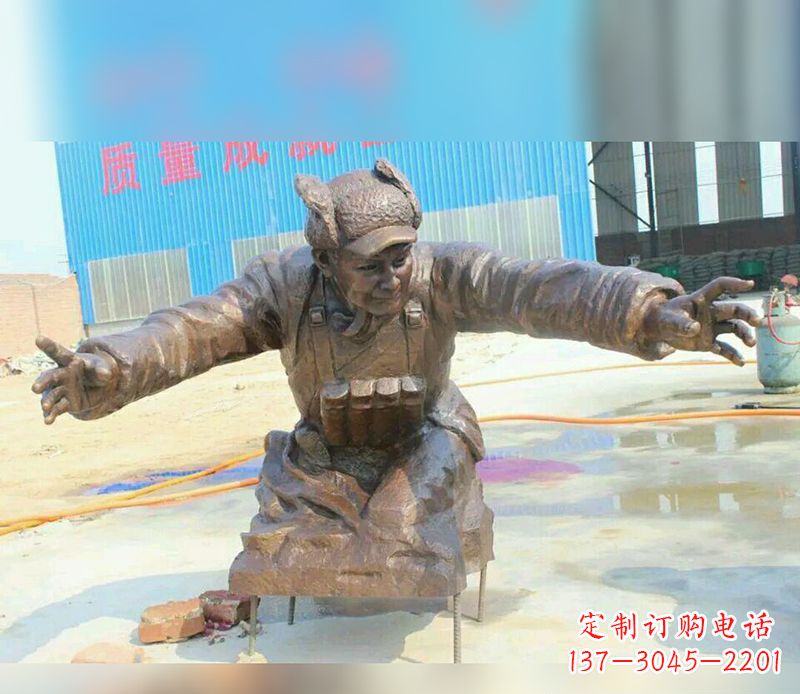 益阳黄继光校园英雄铜雕:传承伟大精神