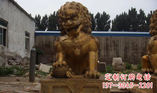 益阳黄铜狮子雕塑,让您的空间更加华贵