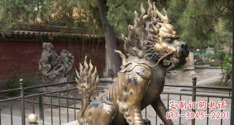 益阳钜惠雅致:优质黄铜铸铜麒麟雕塑