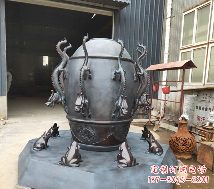 益阳浑天仪玻璃钢仿铜校园景观雕塑摆件