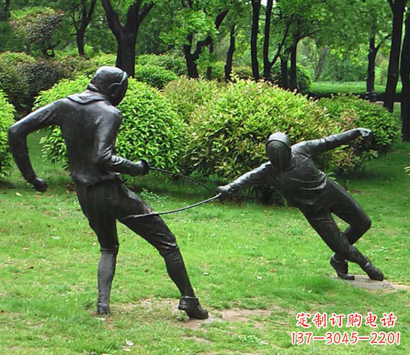 益阳铜雕艺术,精美运动员雕塑