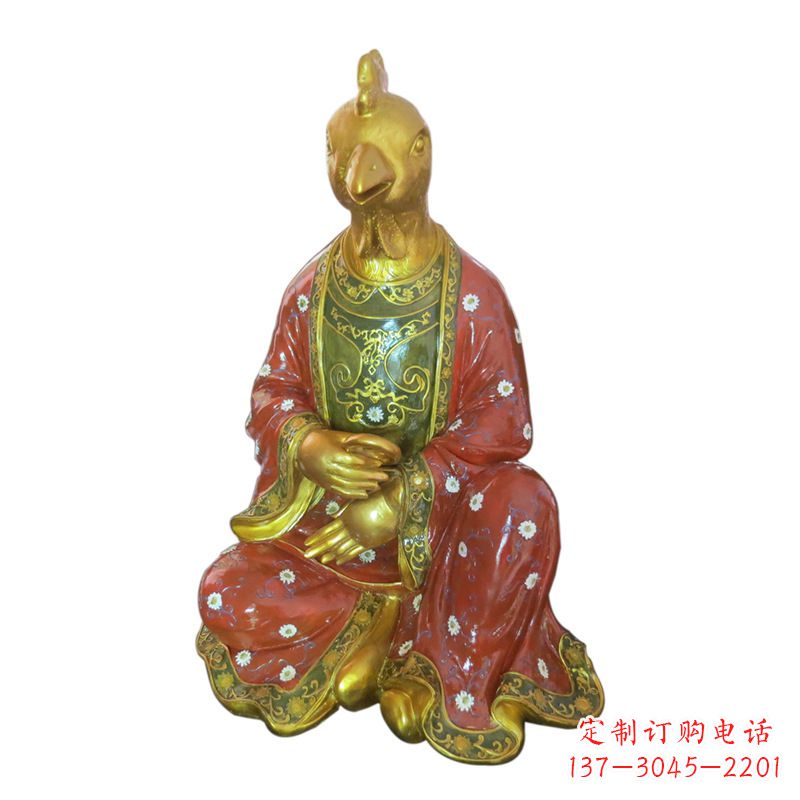益阳鸡-玻璃钢彩绘生肖雕塑