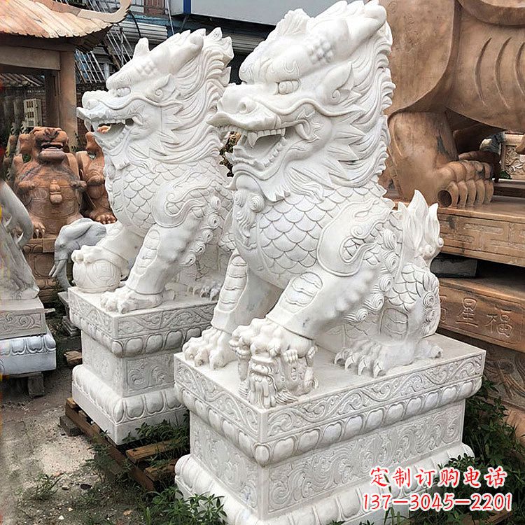 益阳财富守护神:吉祥纳福麒麟石雕