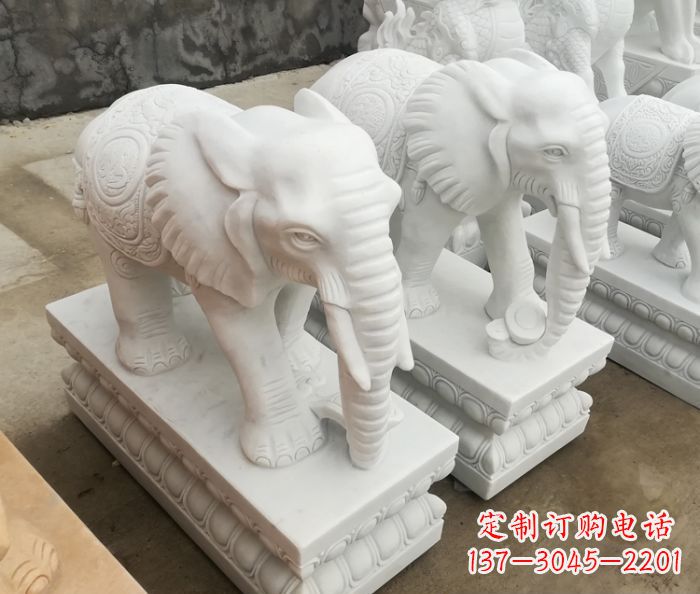 益阳增添吉祥气息的玉质大象雕塑