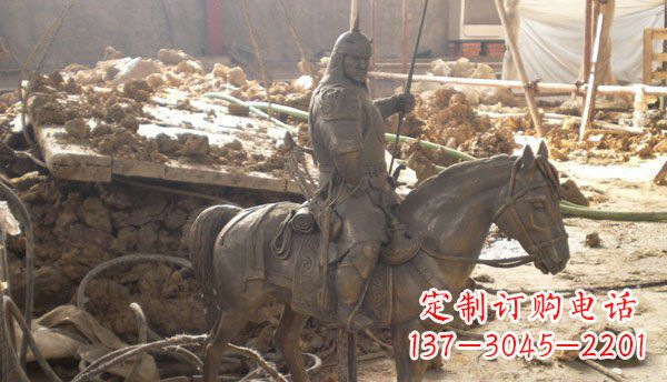 益阳将军骑马古代铜雕