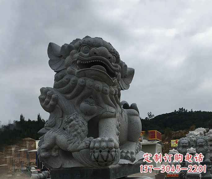 益阳街边景观南方狮子石雕