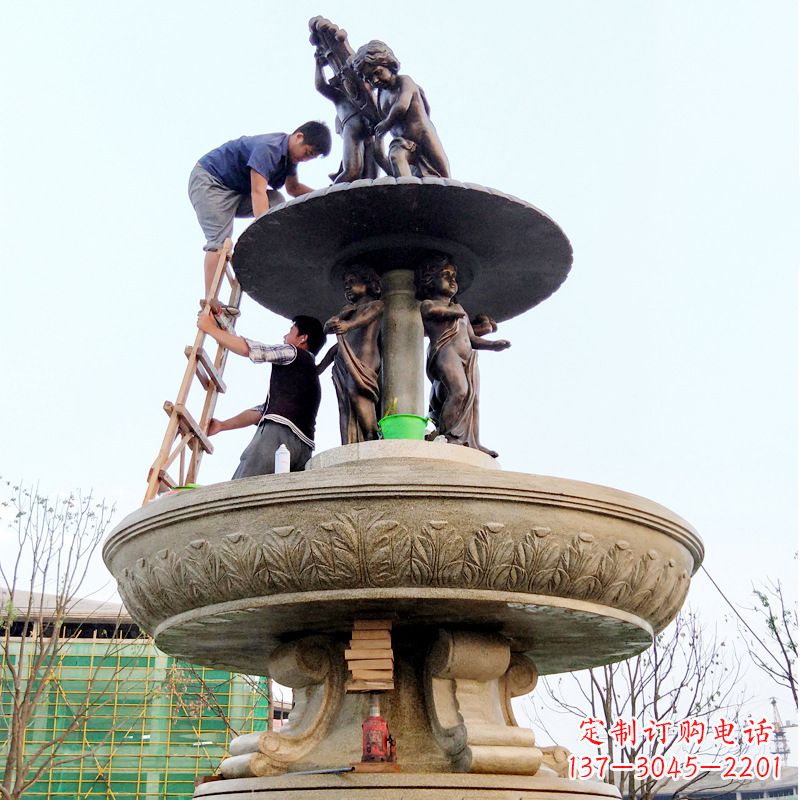 益阳精美金蝉石喷泉雕塑