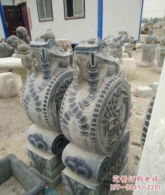 益阳古韵深远，金蟾抱鼓石仿古门墩雕塑