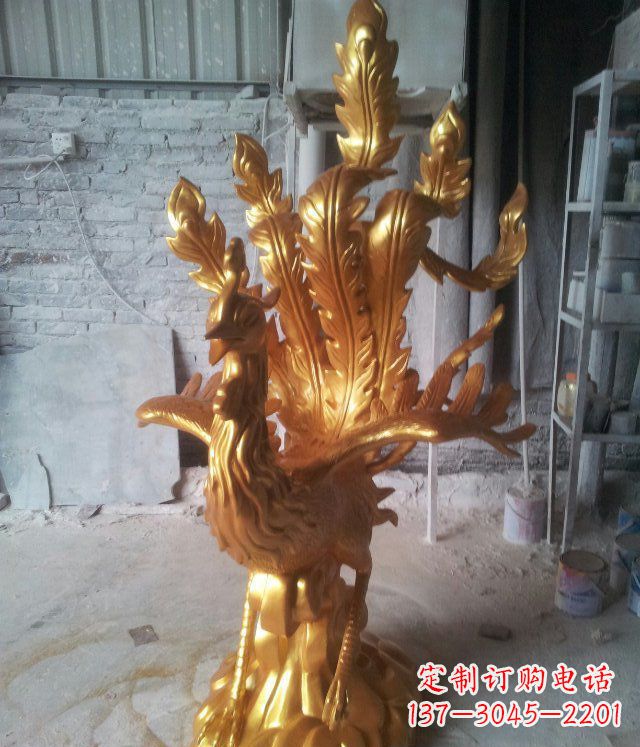 益阳金凤凰玻璃钢仿铜动物雕塑─让美丽无限盛开