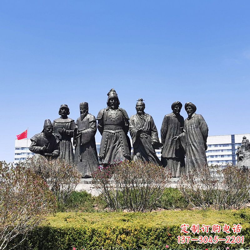 益阳完美再现成吉思汗的青铜雕塑
