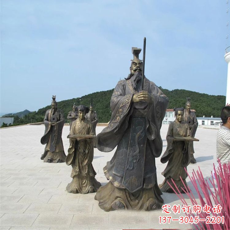 益阳景区广场秦始皇祭祀铜雕情景小品雕塑