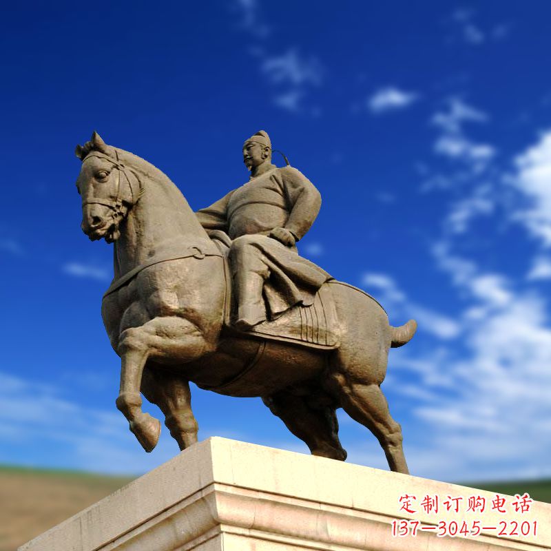 益阳领雕塑正大光明:李世民骑马景观雕塑