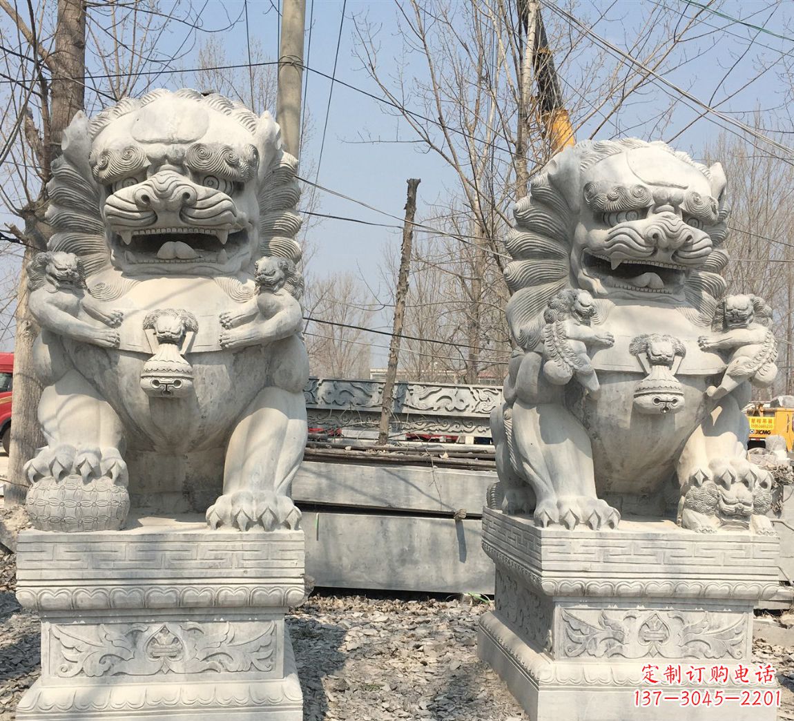 益阳中领雕塑让狮子石雕神圣而庄严