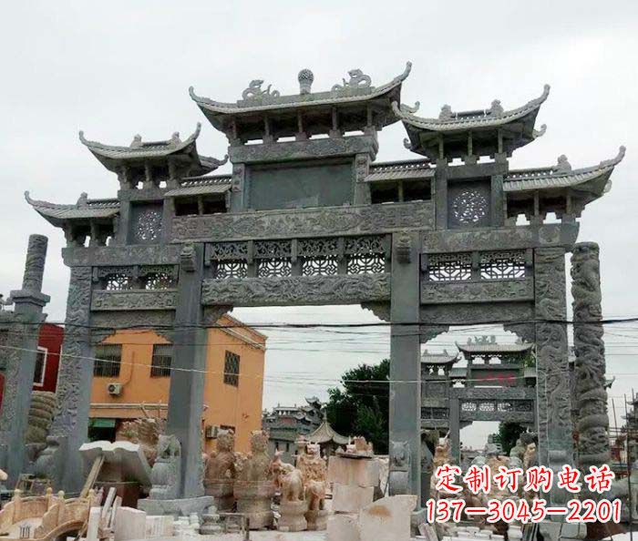 益阳石雕牌坊,精致雕塑让你完美点缀